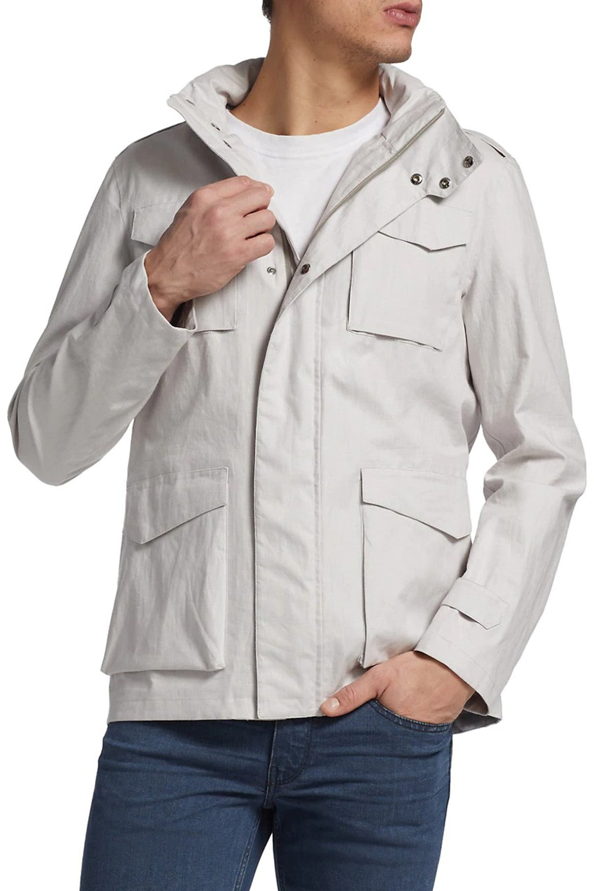 Herno Dik Yaka Kapak Cepli İnce Mont Ceket-Libas Trendy Fashion Store