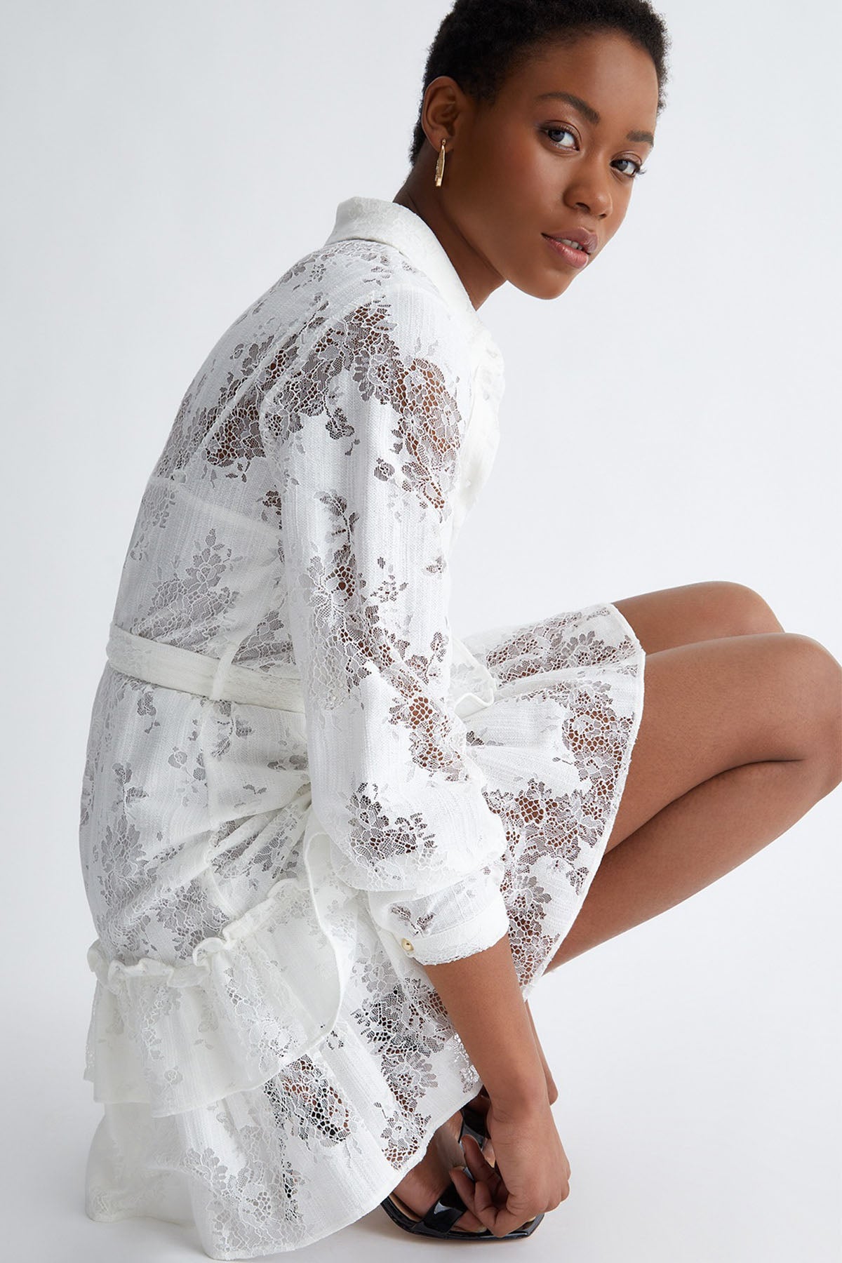 Liu Jo Fistolu Belden Kuşaklı Mini Gömlek Elbise-Libas Trendy Fashion Store