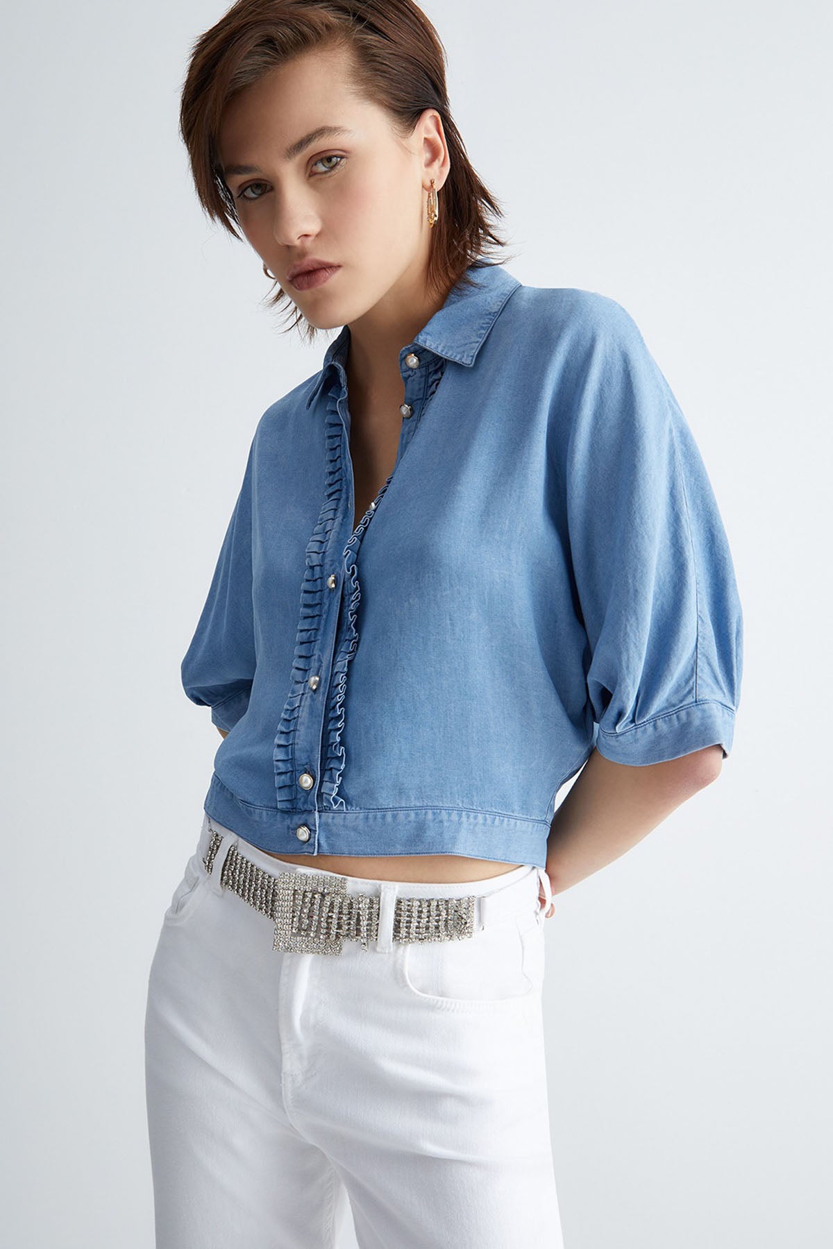 Liu Jo Crop Denim Gömlek-Libas Trendy Fashion Store