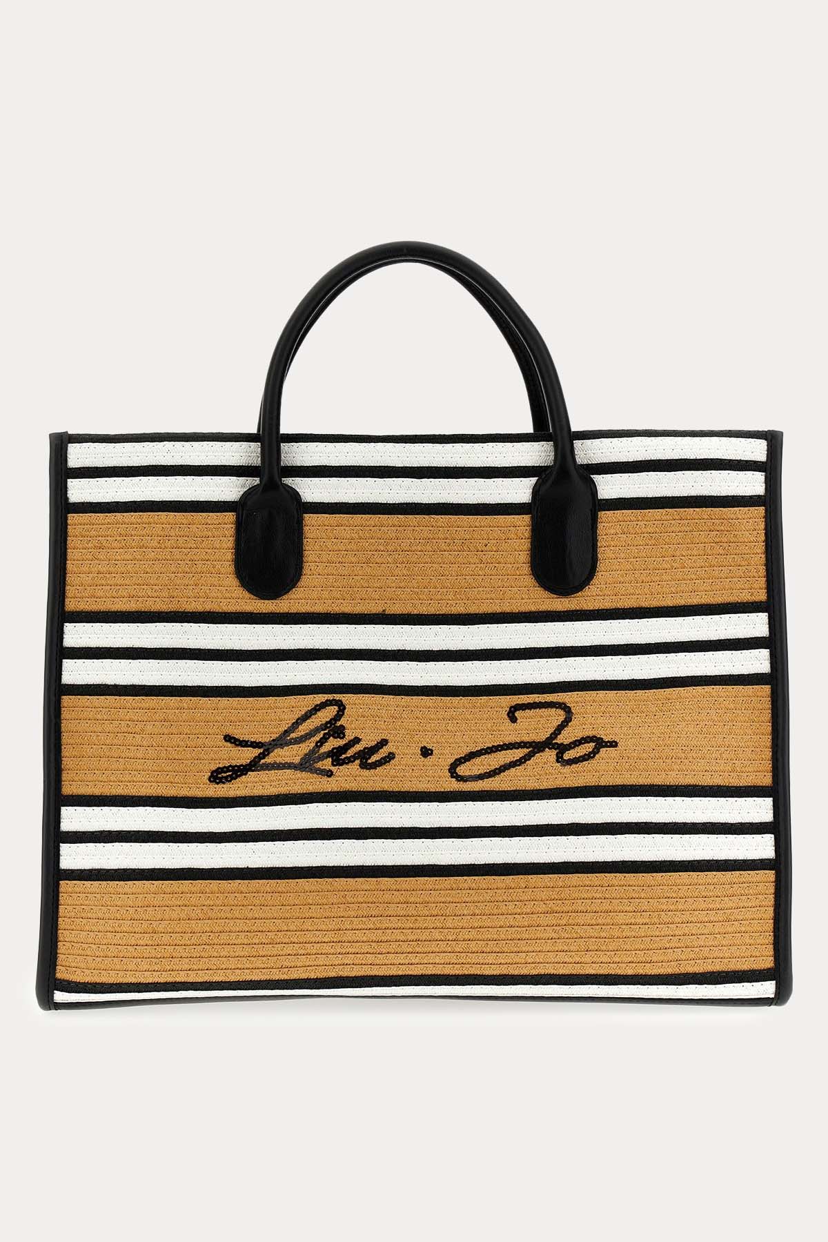 Liu Jo Logolu Hasır Shopping Bag Çanta-Libas Trendy Fashion Store