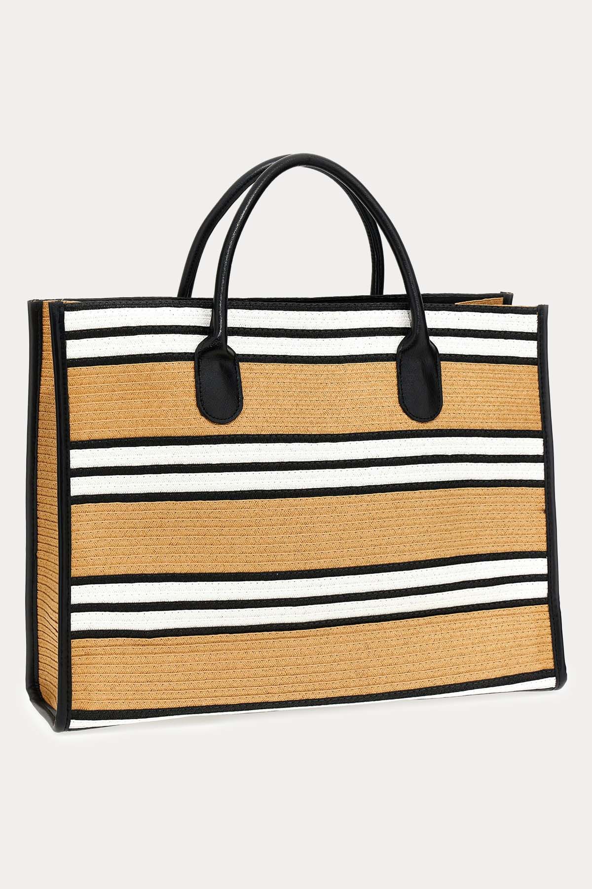 Liu Jo Logolu Hasır Shopping Bag Çanta-Libas Trendy Fashion Store