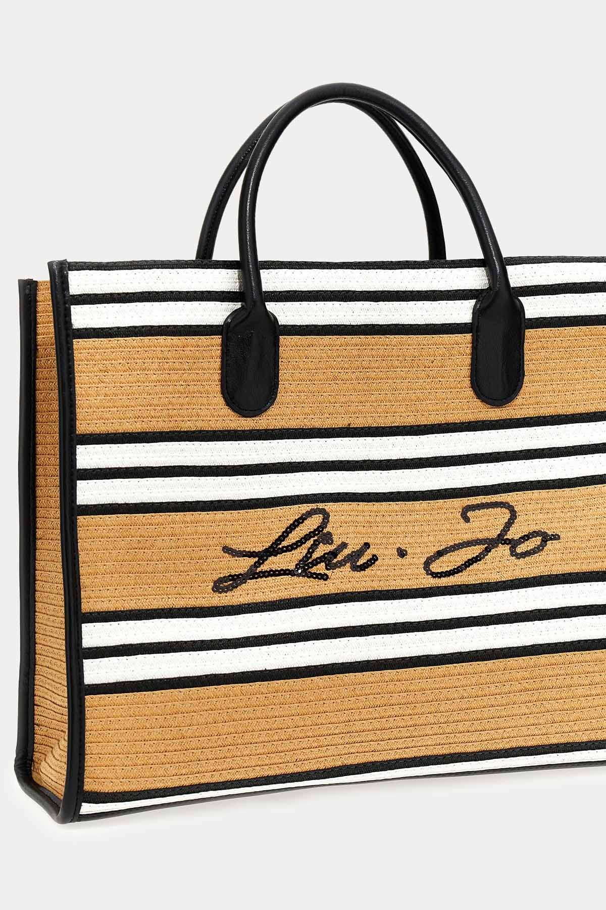 Liu Jo Logolu Hasır Shopping Bag Çanta-Libas Trendy Fashion Store