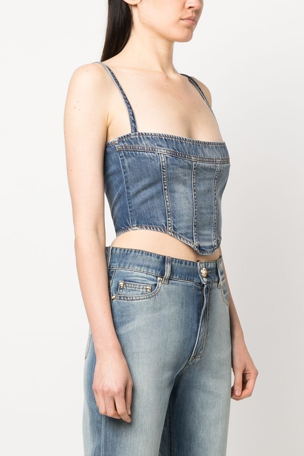 Chiara Ferragni Crop Denim Bluz-Libas Trendy Fashion Store
