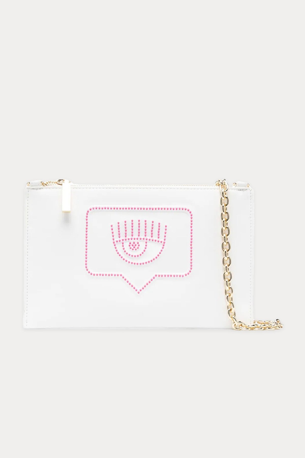 Chiara Ferragni Troklu Göz Logolu Zincir Askılı Clutch Çanta-Libas Trendy Fashion Store