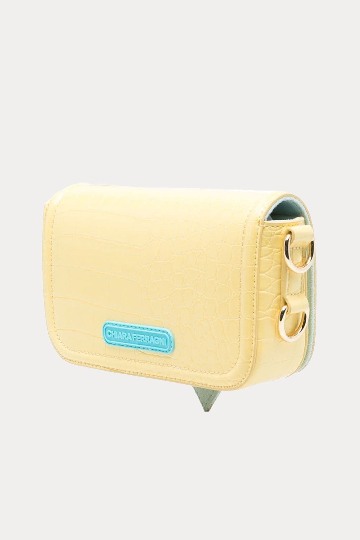 Chiara Ferragni Krokodil Baskılı Deri Göz Logolu Omuz Çantası-Libas Trendy Fashion Store