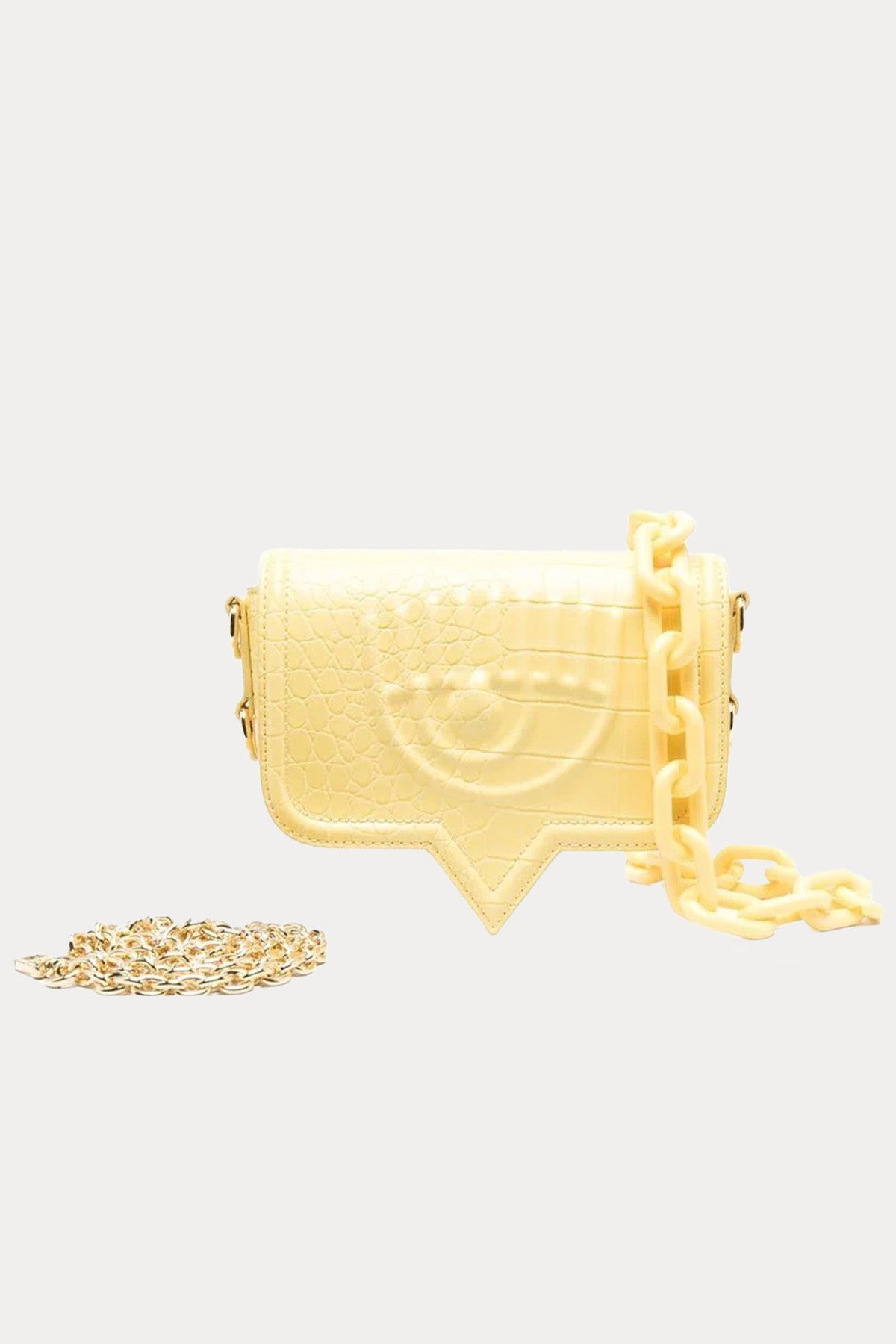 Chiara Ferragni Krokodil Baskılı Deri Göz Logolu Omuz Çantası-Libas Trendy Fashion Store