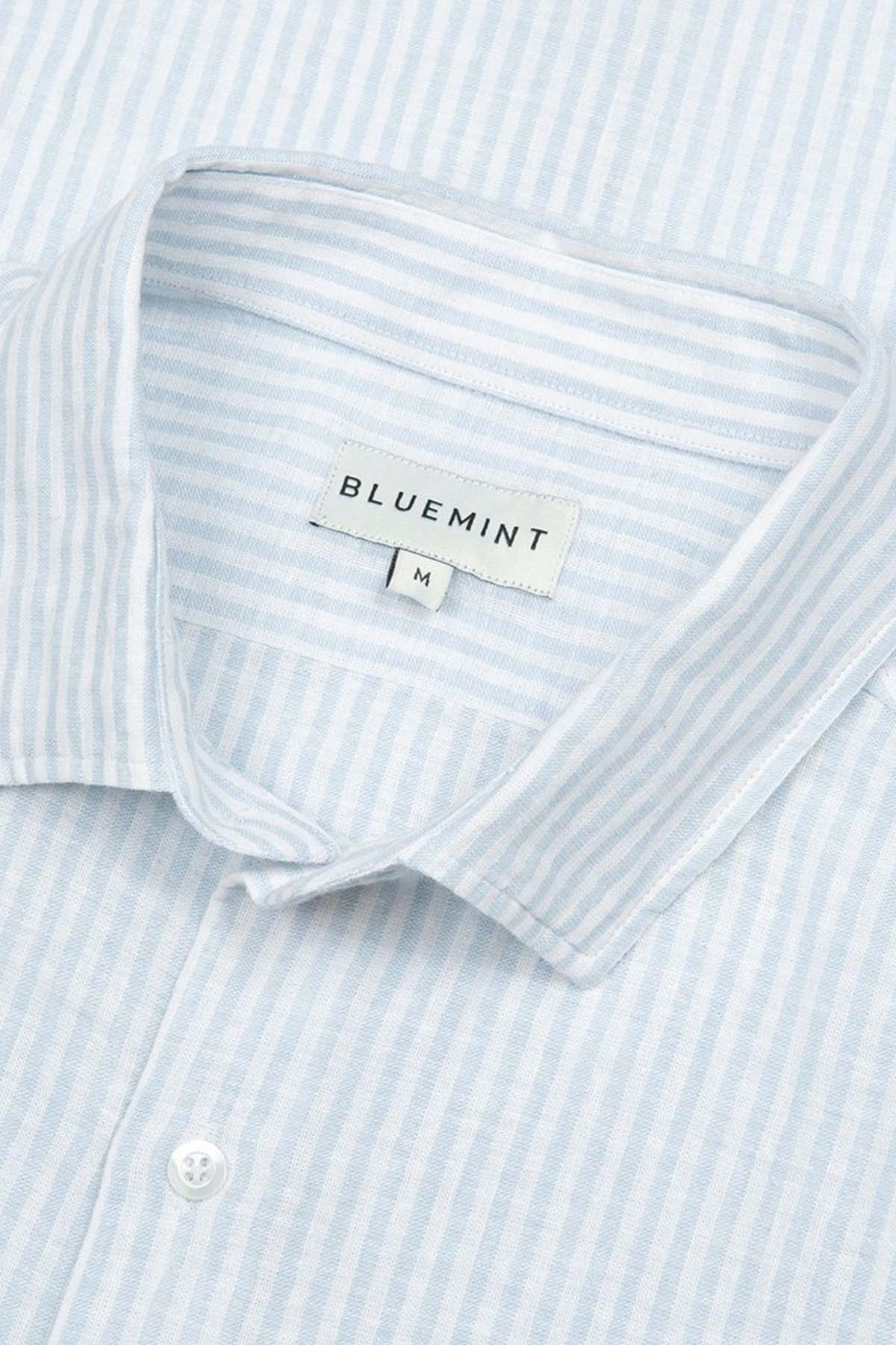 Bluemint Luca Stripey Custom Fit Keten Karışımlı Çizgili Gömlek-Libas Trendy Fashion Store