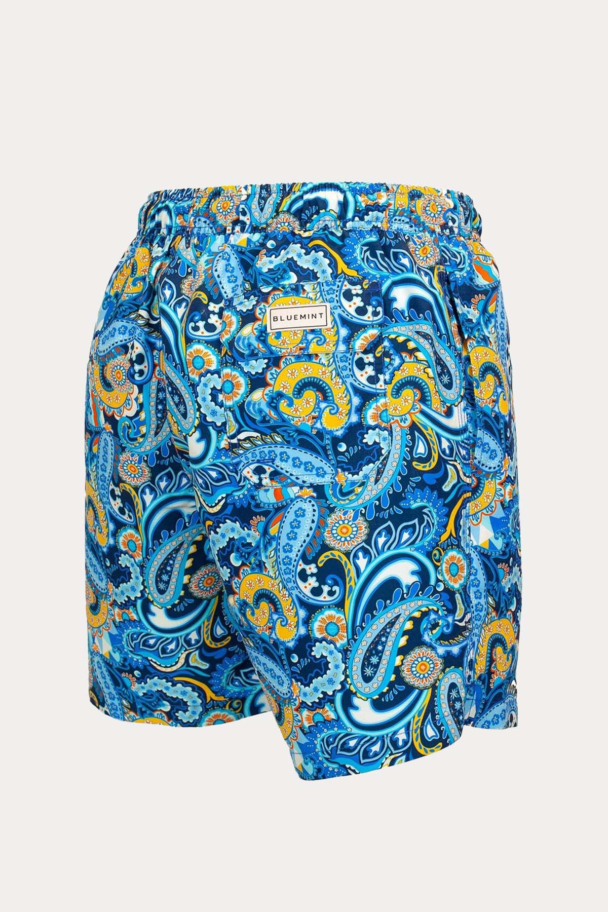 Bluemint Arthus Sapphire Paisley Şort Mayo-Libas Trendy Fashion Store