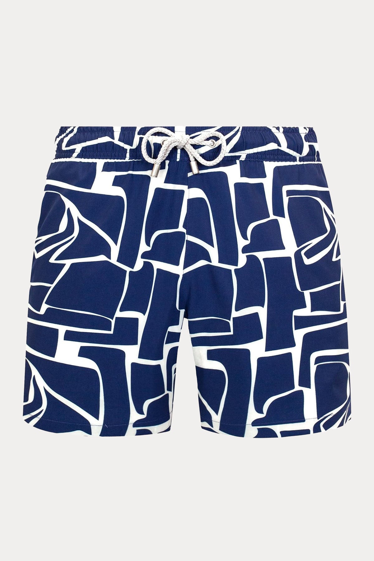 Bluemint Arthus Stretch Navy Blocks Şort Mayo-Libas Trendy Fashion Store