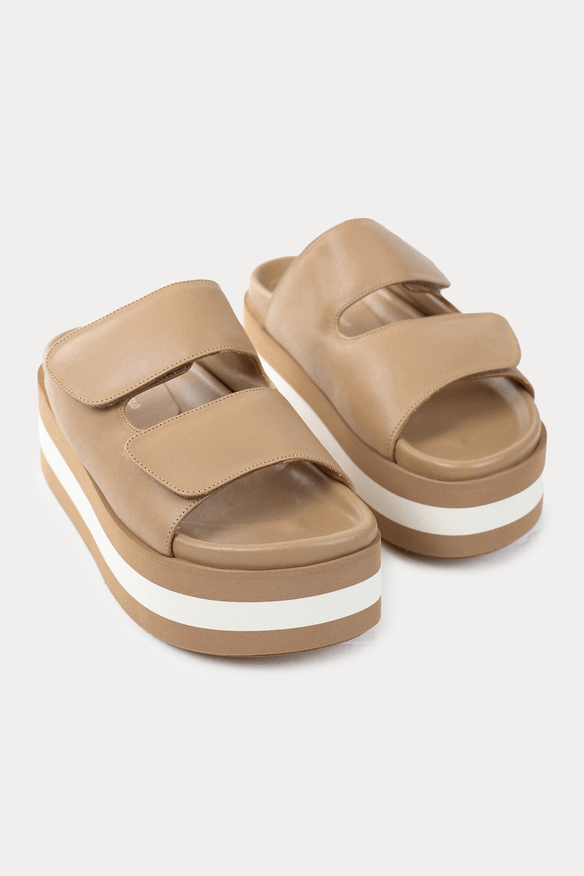 Paloma Barcelo Asena Cırt Cırt Bantlı Deri Terlik-Libas Trendy Fashion Store