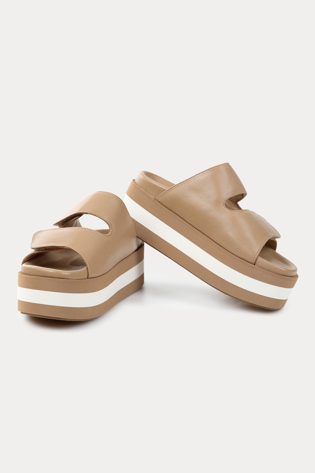 Paloma Barcelo Asena Cırt Cırt Bantlı Deri Terlik-Libas Trendy Fashion Store