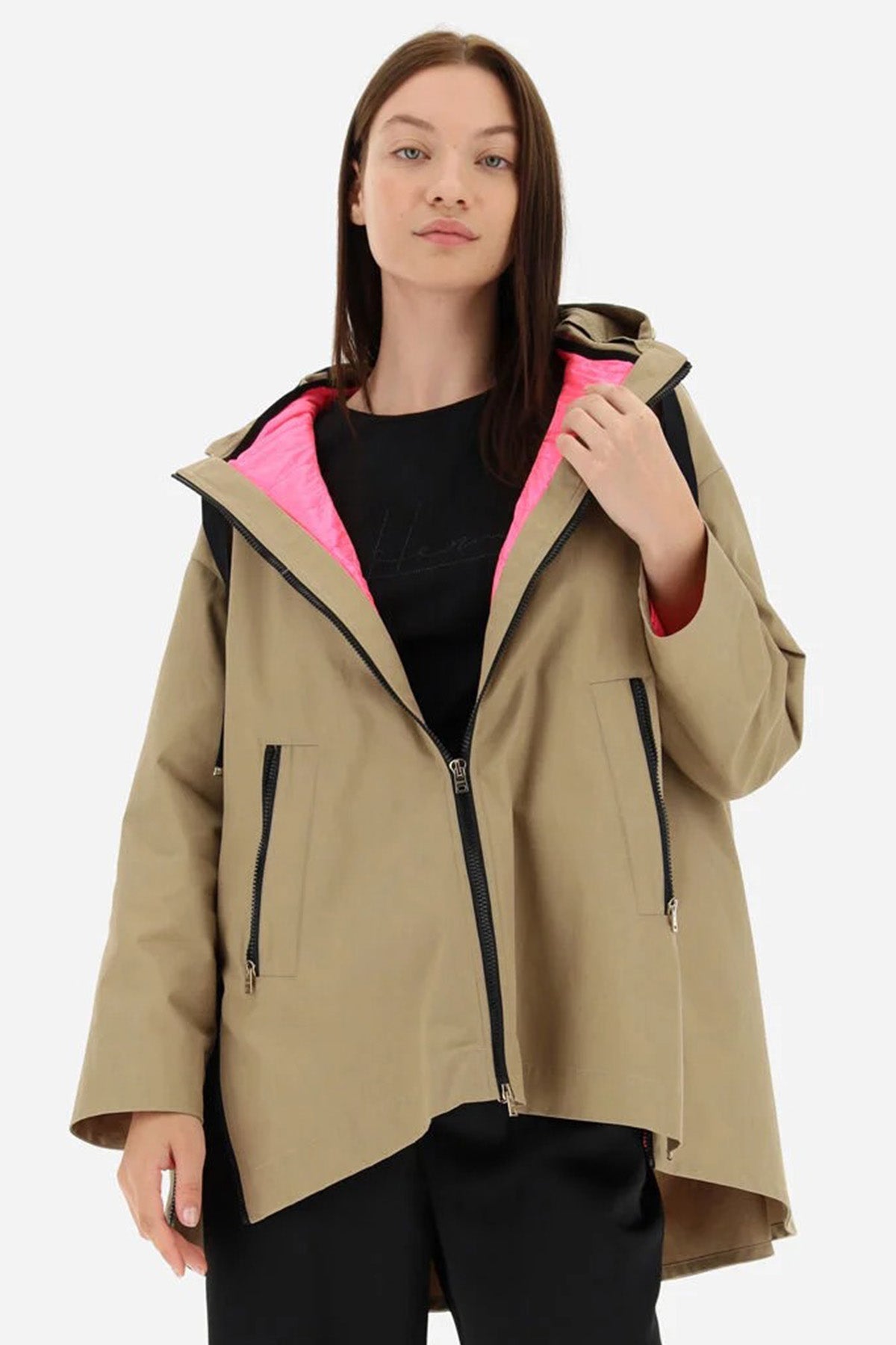 Herno Geniş Kesim Demonte Puffer İç Ceketli Kapüşonlu Trençkot-Libas Trendy Fashion Store