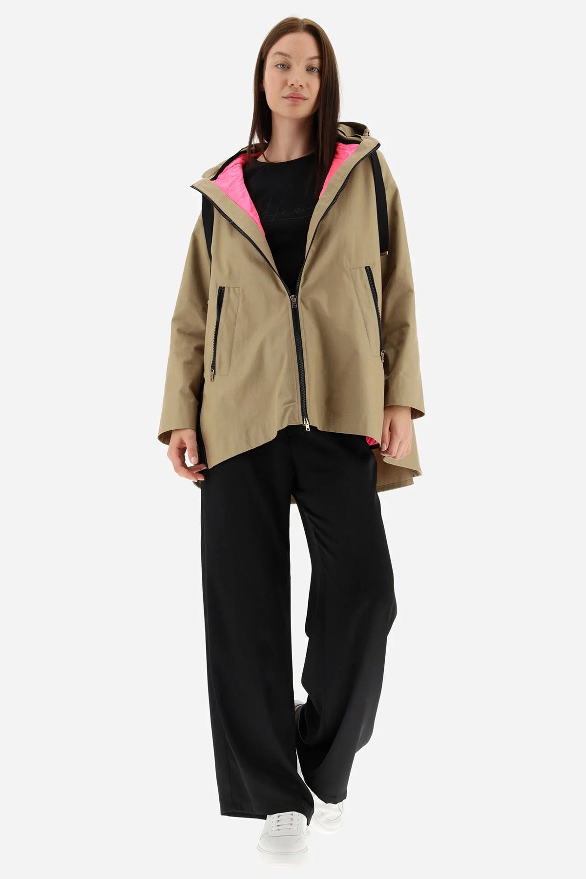 Herno Geniş Kesim Demonte Puffer İç Ceketli Kapüşonlu Trençkot-Libas Trendy Fashion Store