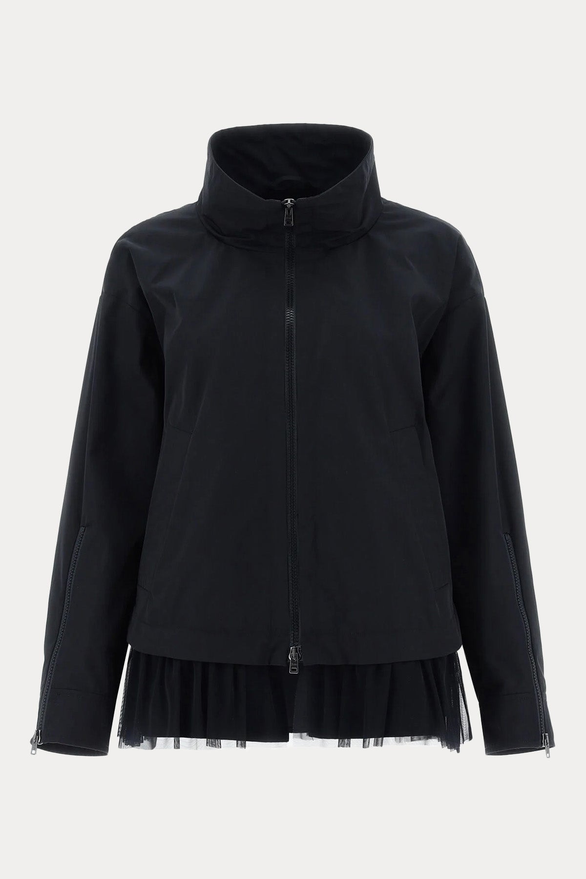 Herno Geniş Kesim Piliseli Tül Detaylı İnce Mont Ceket-Libas Trendy Fashion Store