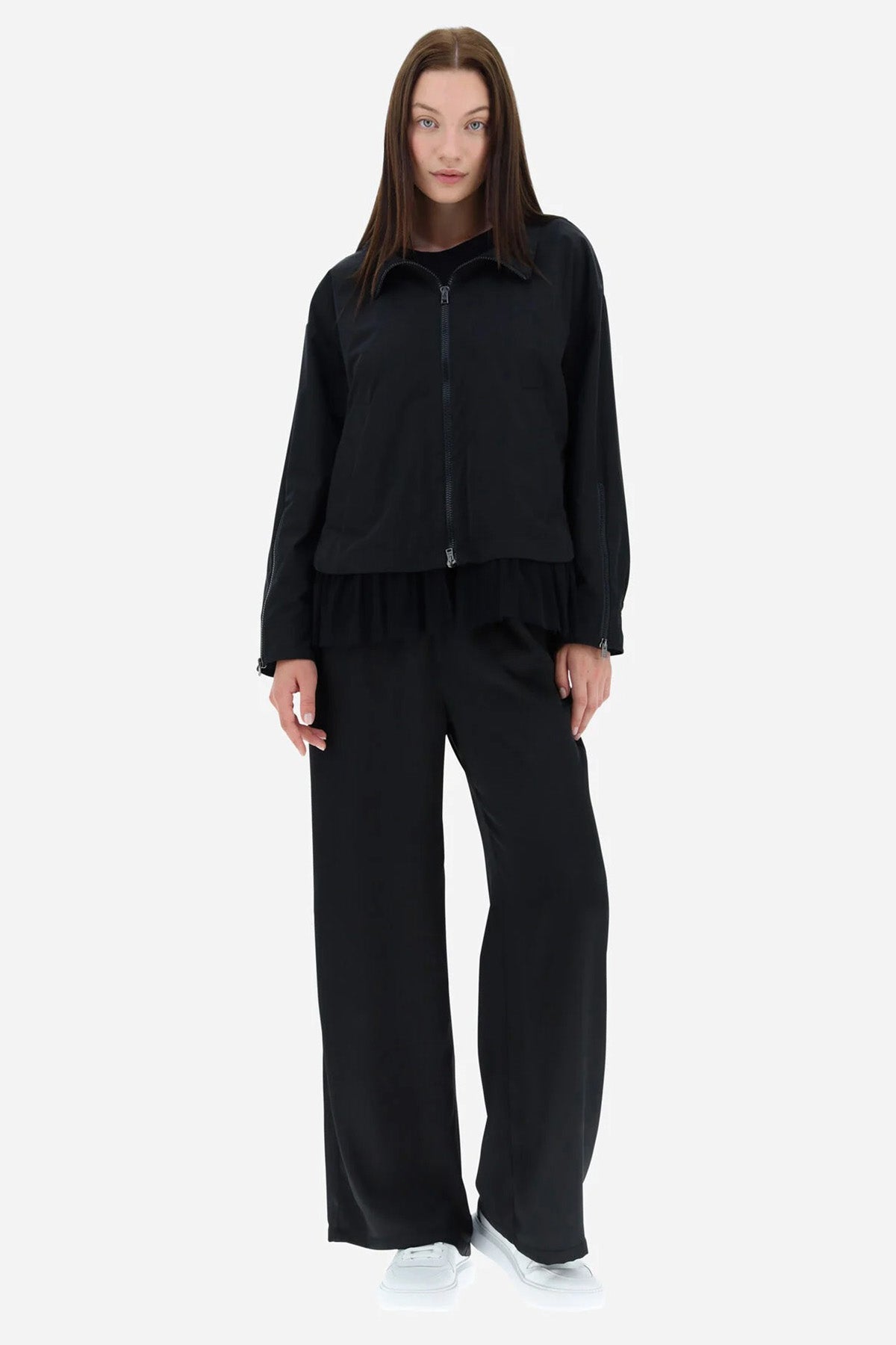 Herno Geniş Kesim Piliseli Tül Detaylı İnce Mont Ceket-Libas Trendy Fashion Store