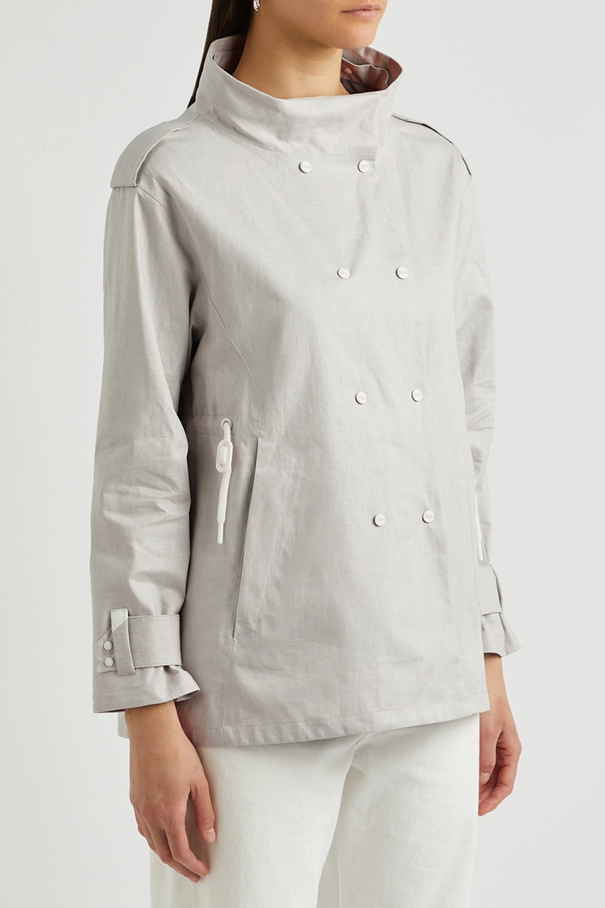 Herno Laminar Kruvaze Kapüşonlu Keten Ceket-Libas Trendy Fashion Store