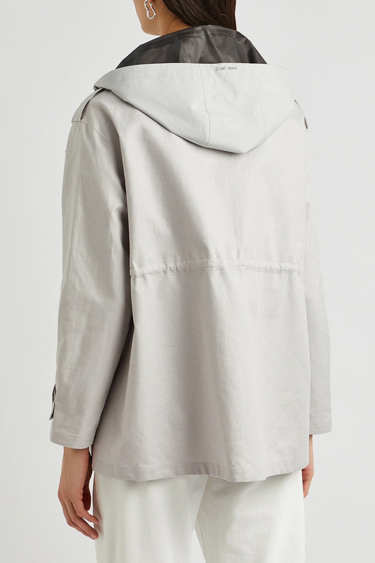 Herno Laminar Kruvaze Kapüşonlu Keten Ceket-Libas Trendy Fashion Store