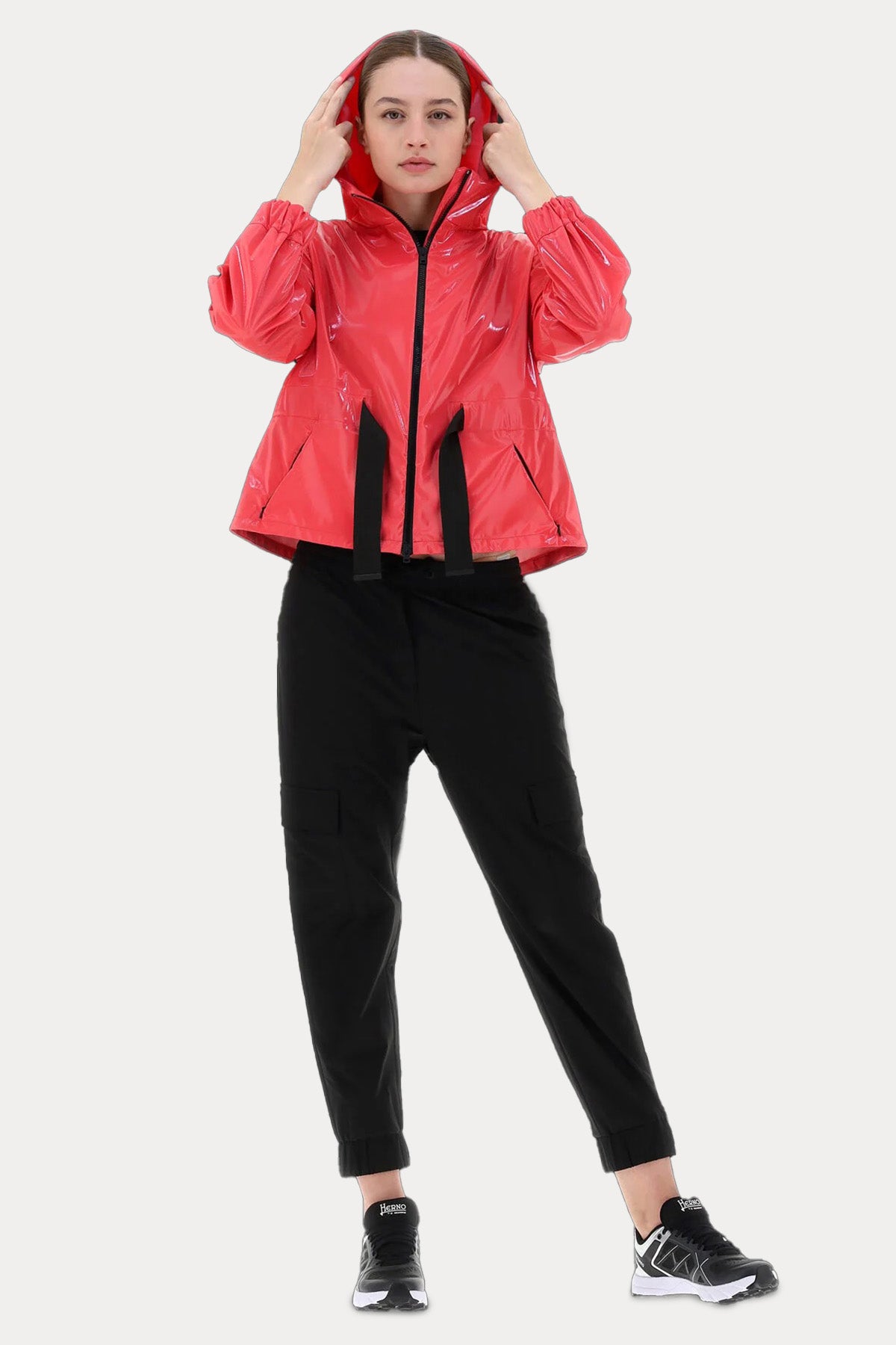 Herno Parlak Kaplamalı Kapüşonlu Ceket-Libas Trendy Fashion Store