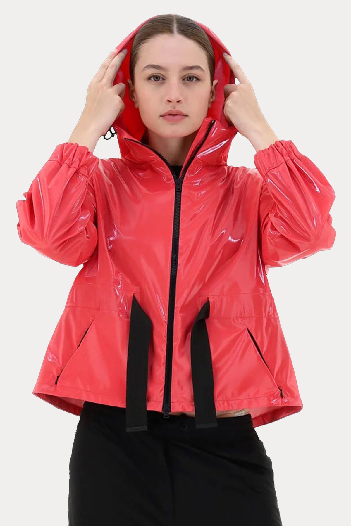 Herno Parlak Kaplamalı Kapüşonlu Ceket-Libas Trendy Fashion Store