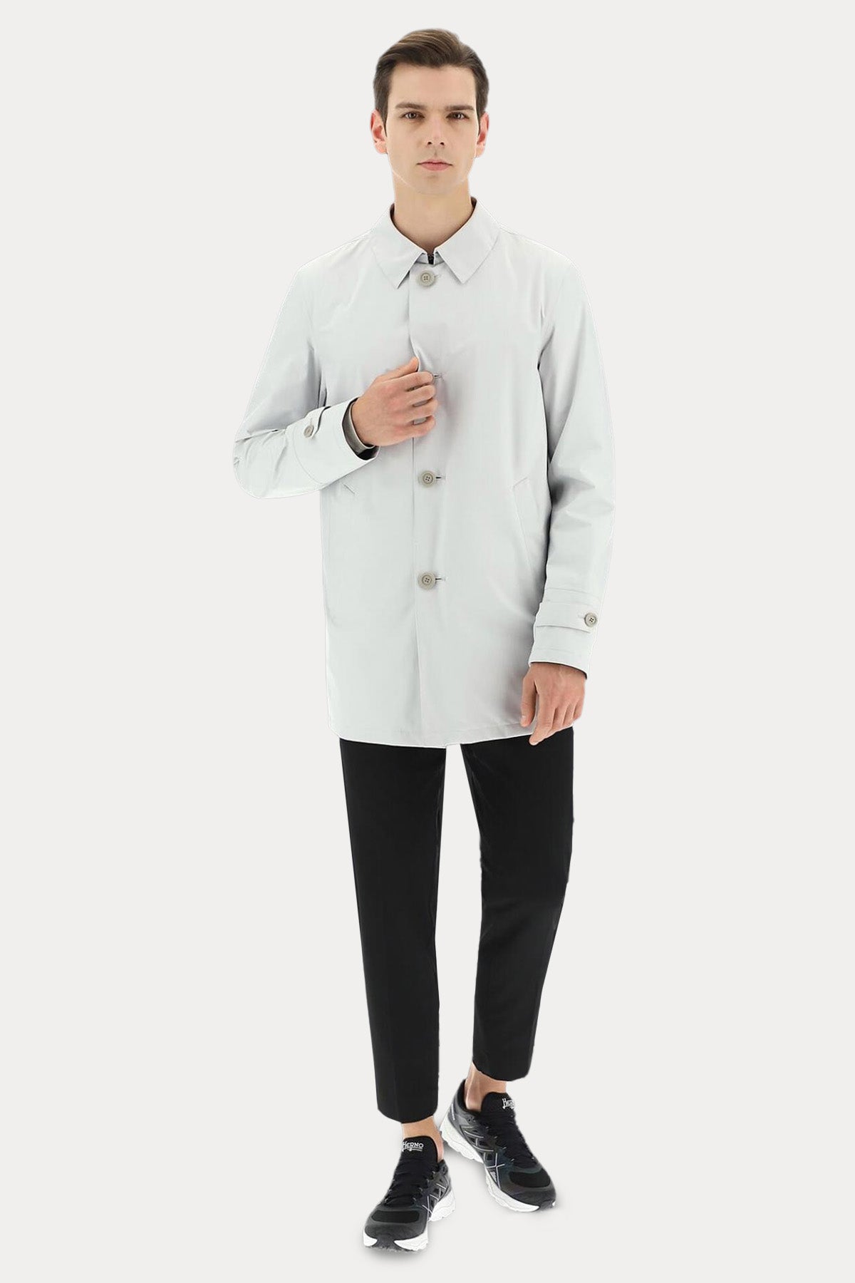 Herno Laminar Klasik Yaka Trençkot-Libas Trendy Fashion Store