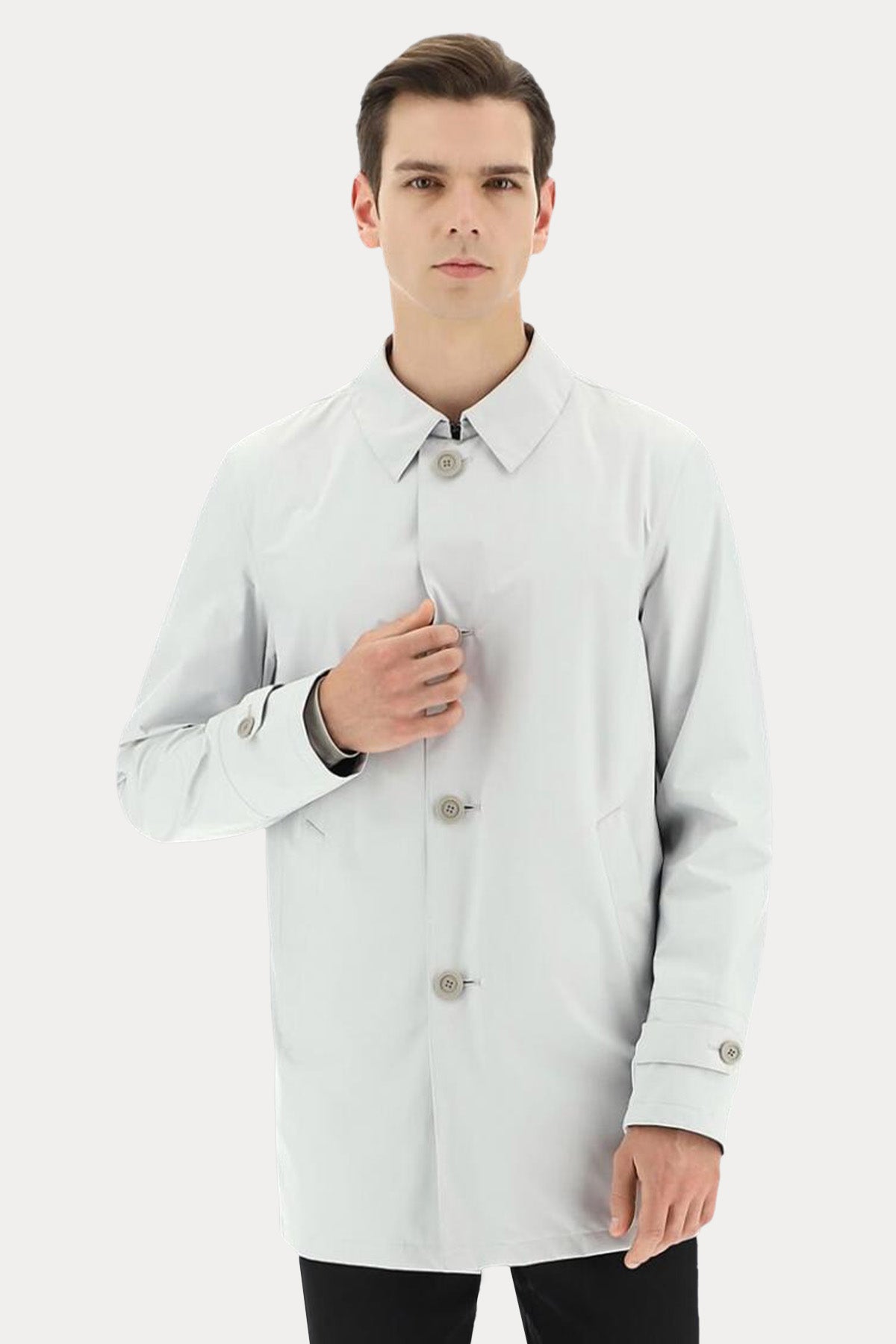 Herno Laminar Klasik Yaka Trençkot-Libas Trendy Fashion Store