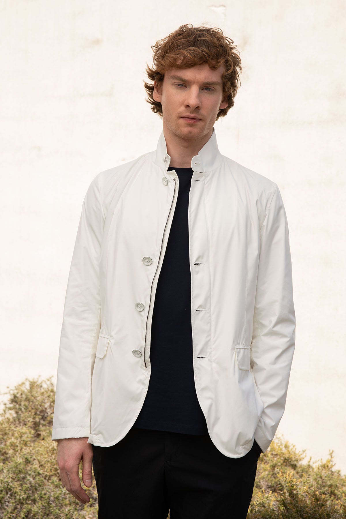 Herno Dik Yaka İnce Mont Ceket-Libas Trendy Fashion Store