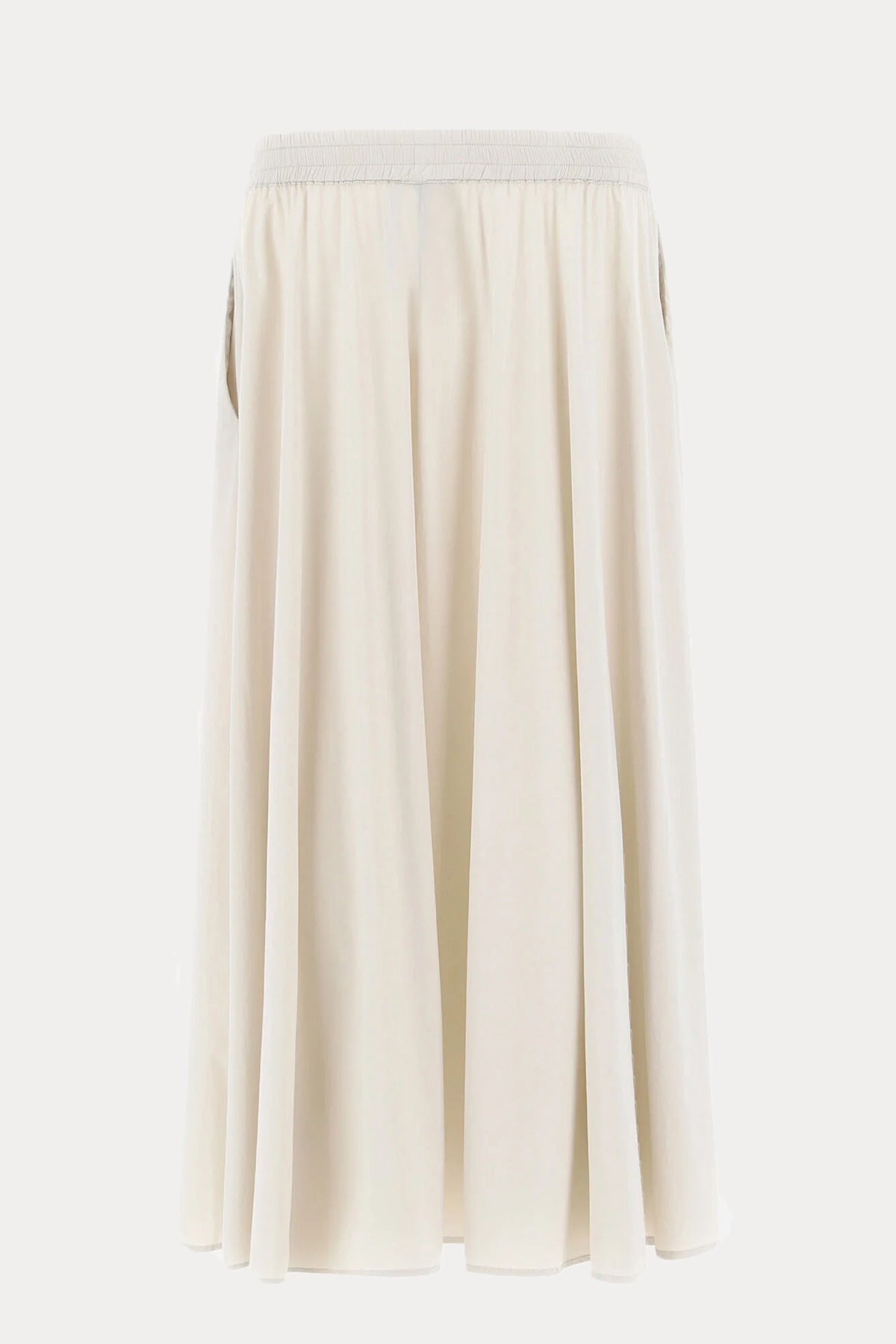 Herno Beli Lastikli Pileli Midi Etek-Libas Trendy Fashion Store