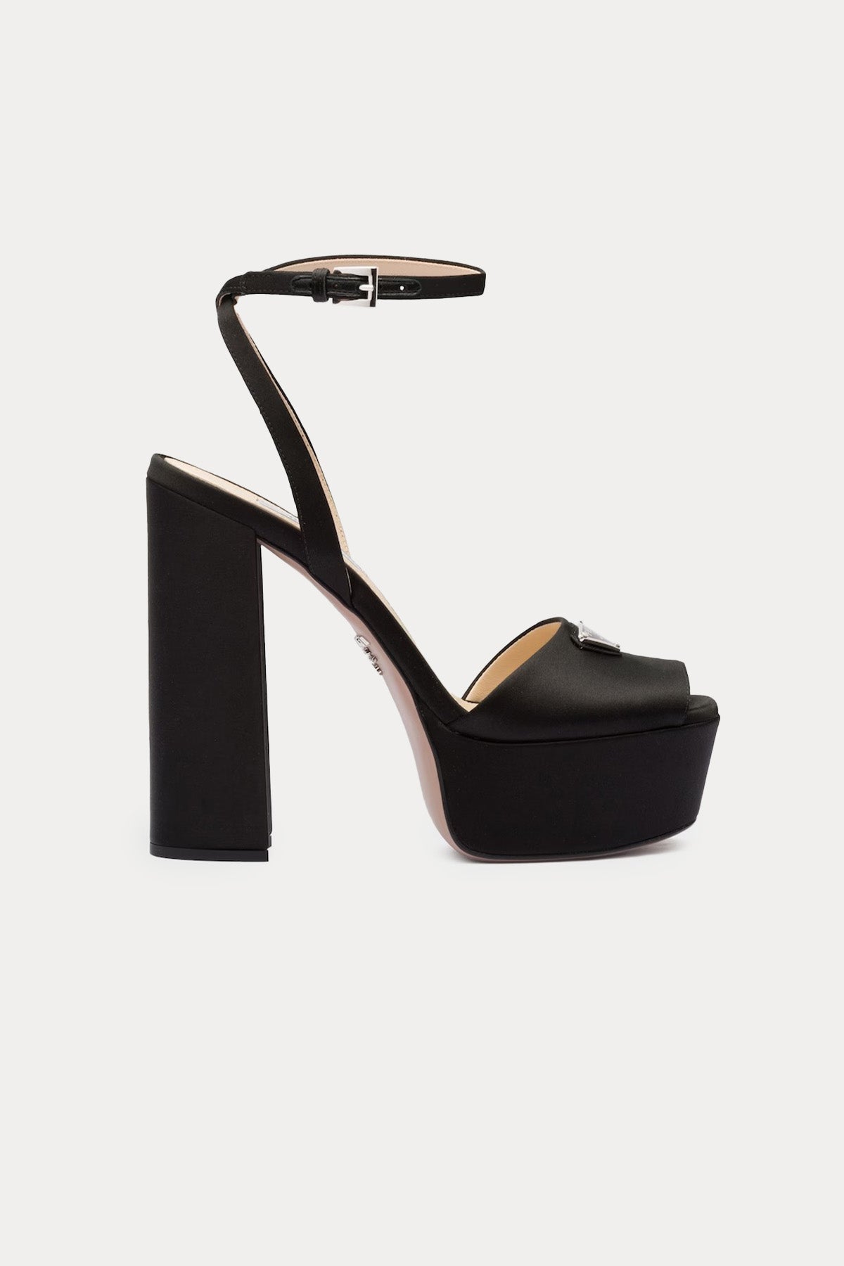 Prada Platformlu Saten Kaplamalı Küt Burun Topuklu Ayakkabı-Libas Trendy Fashion Store