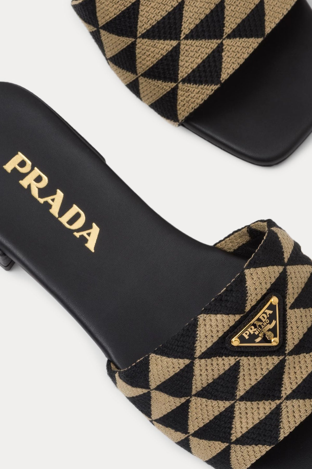 Prada Rafya Örgü Logolu Terlik-Libas Trendy Fashion Store