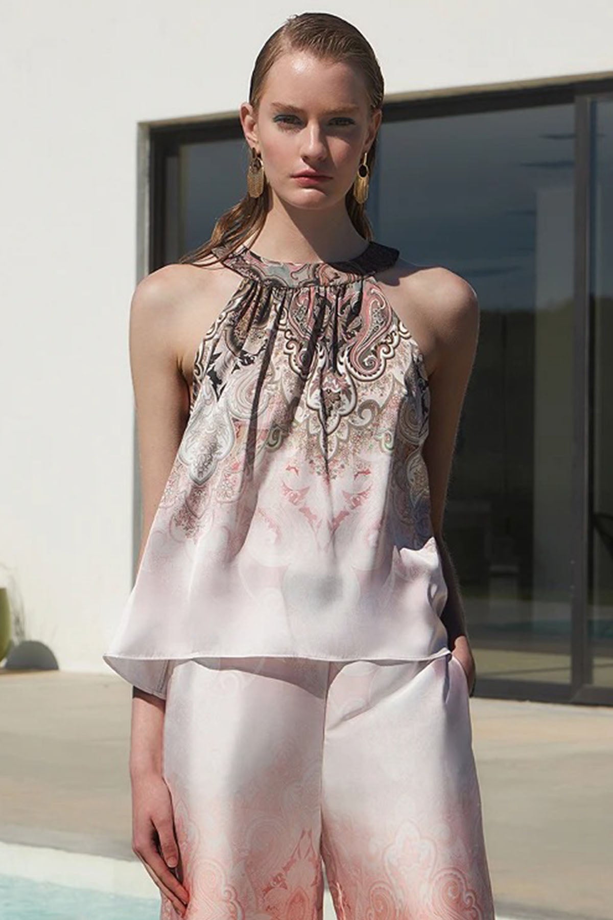 Bsb Desenli Kolsuz Bluz-Libas Trendy Fashion Store