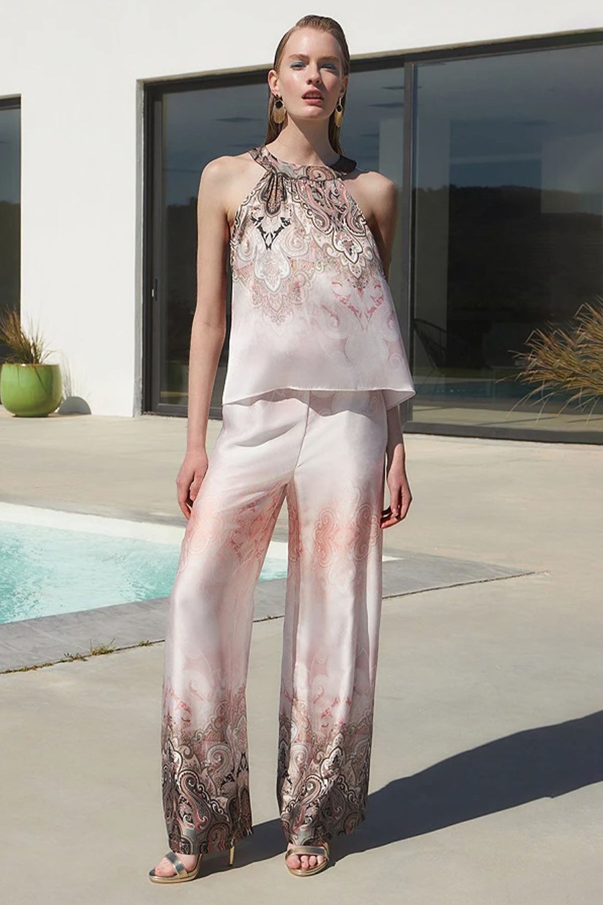 Bsb Desenli Kolsuz Bluz-Libas Trendy Fashion Store