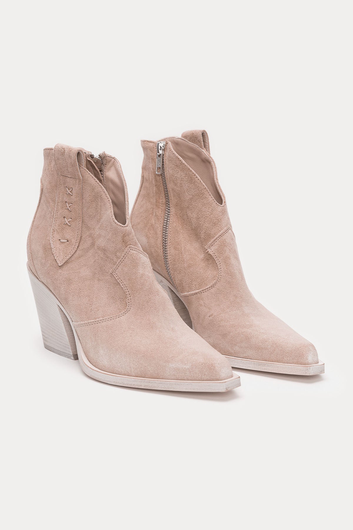 Fruit Kalın Topuklu Sivri Küt Burunlu Nubuk Bot-Libas Trendy Fashion Store