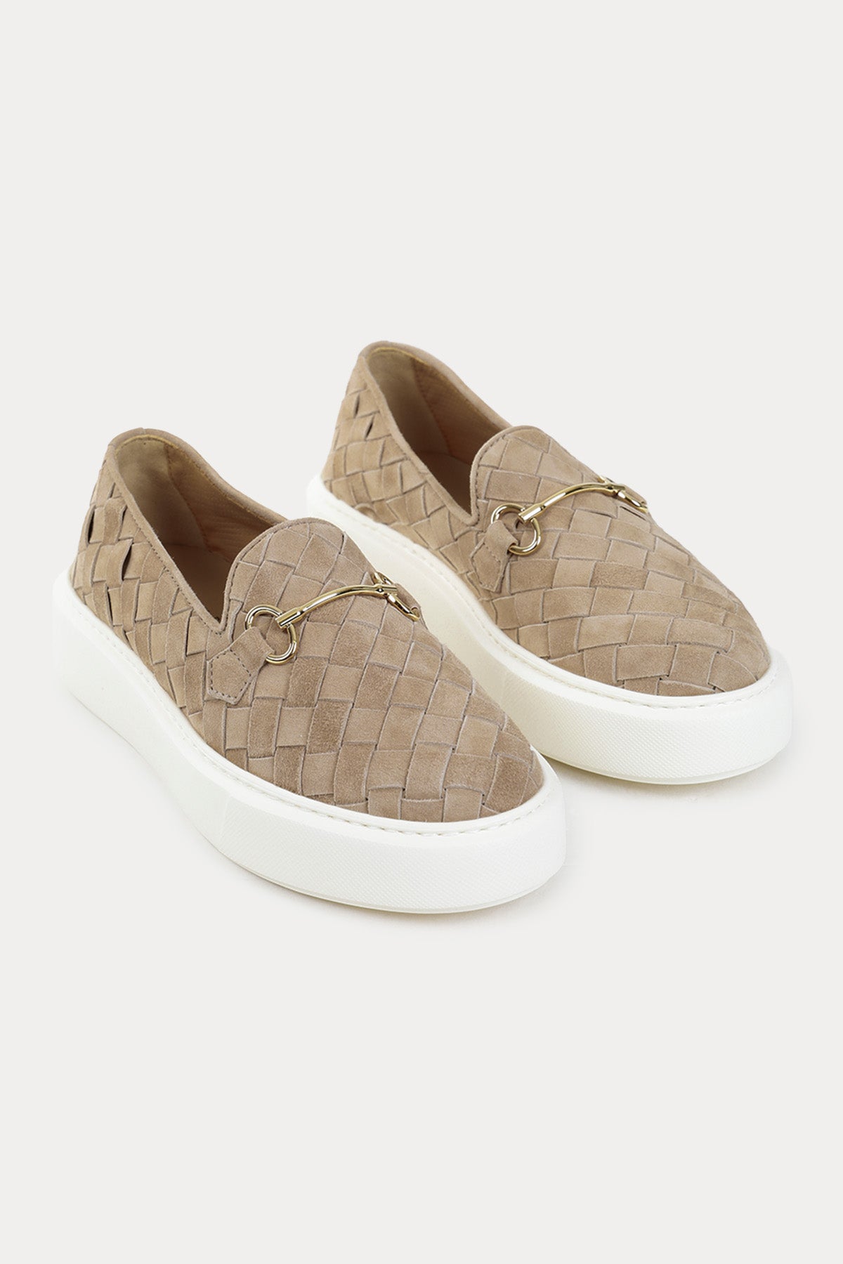 Henderson Tina Örgü Süet Metal Tokalı Loafer Ayakkabı-Libas Trendy Fashion Store