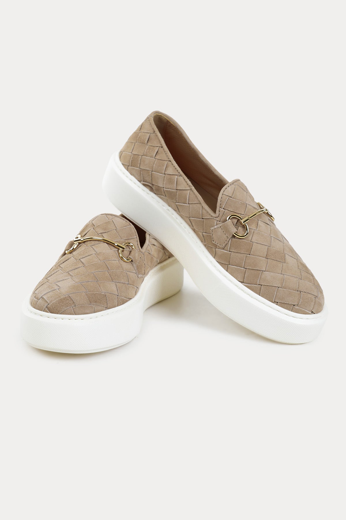 Henderson Tina Örgü Süet Metal Tokalı Loafer Ayakkabı-Libas Trendy Fashion Store