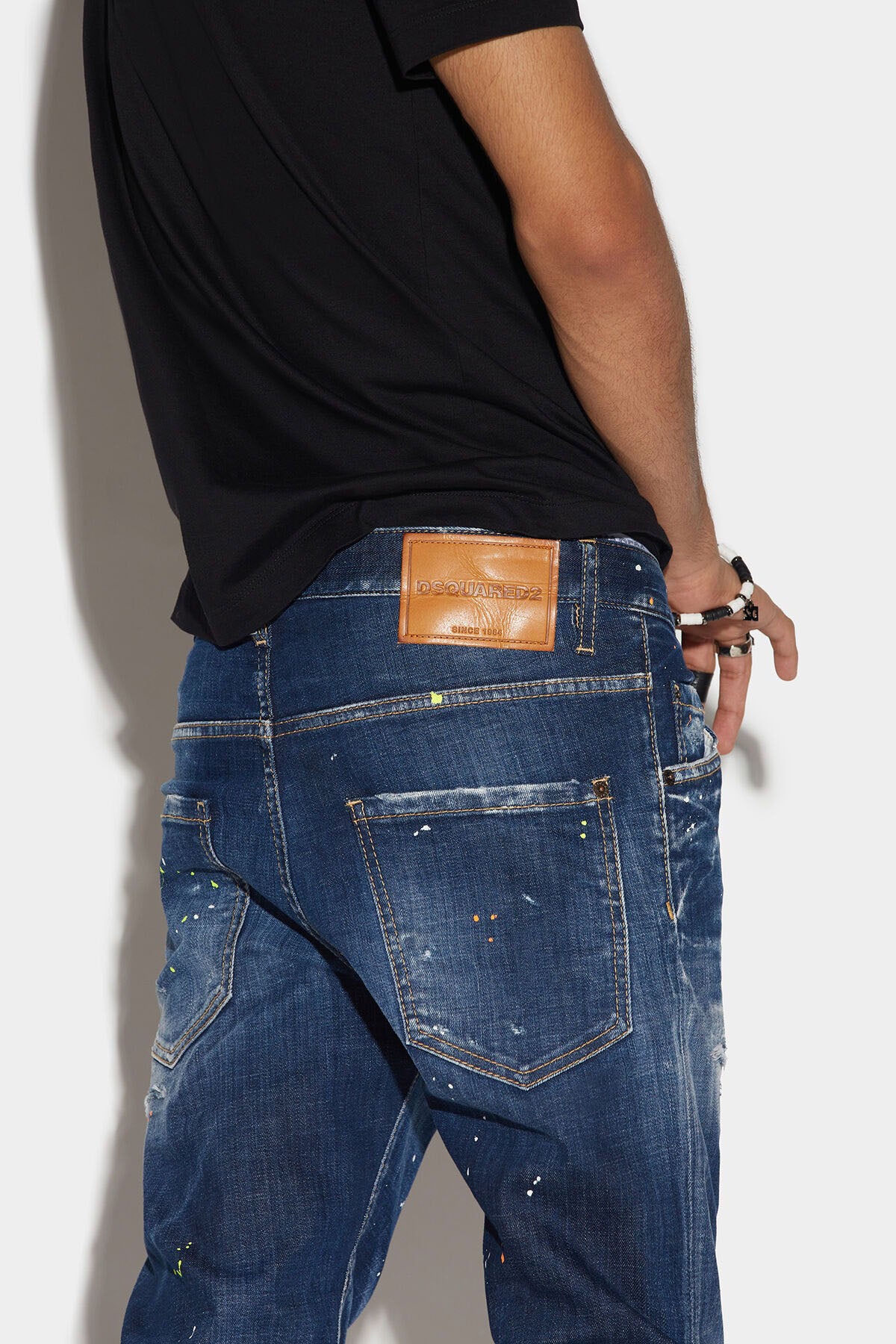 Dsquared Skater Boyalı Slim Fit Jeans-Libas Trendy Fashion Store