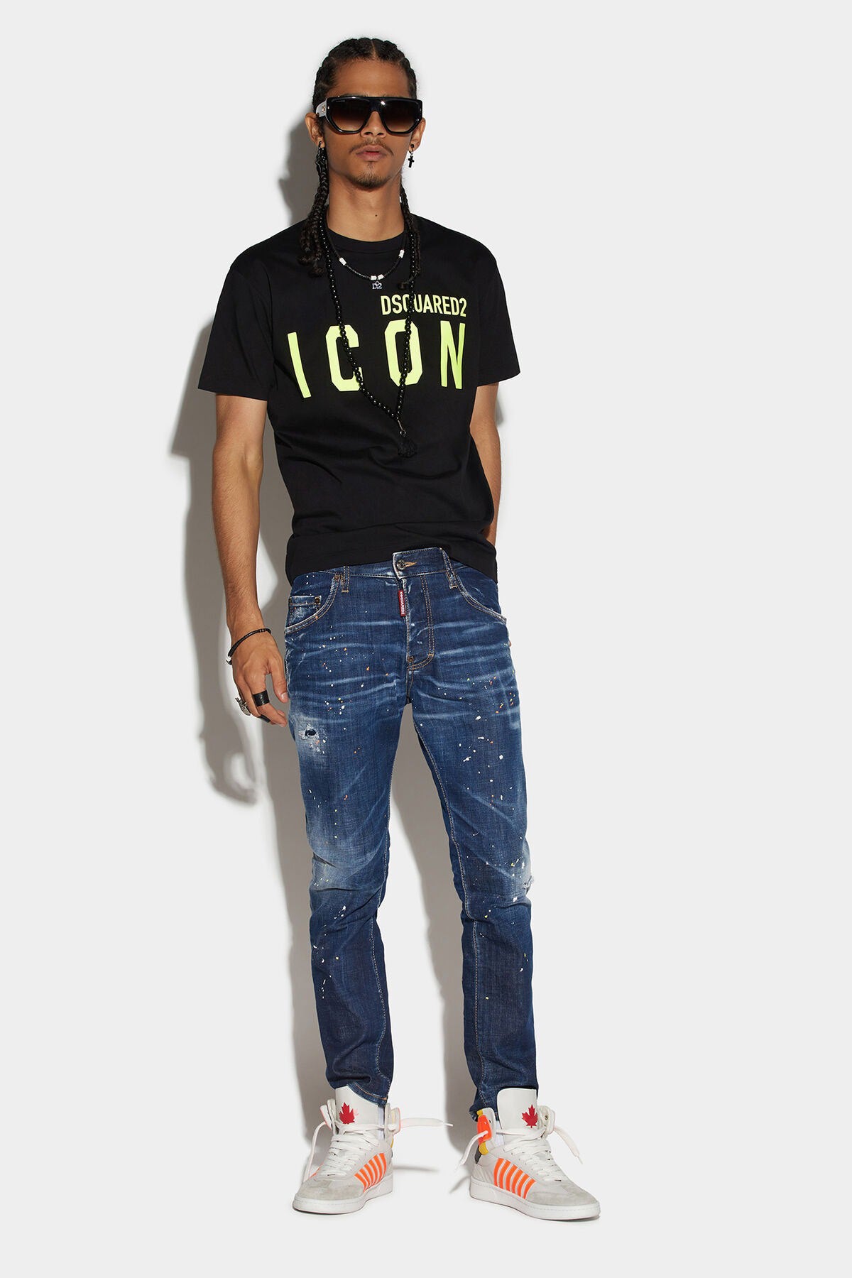 Dsquared Skater Boyalı Slim Fit Jeans-Libas Trendy Fashion Store