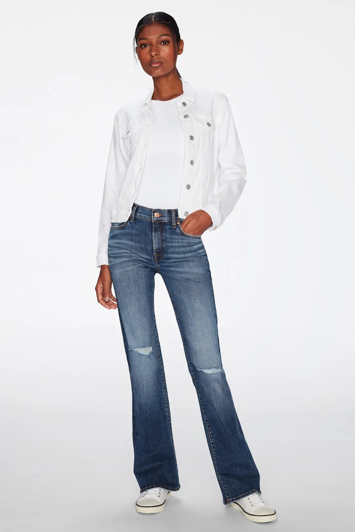 7 For All Mankind Luxe Vintage Kapak Cepli Streç Denim Ceket-Libas Trendy Fashion Store