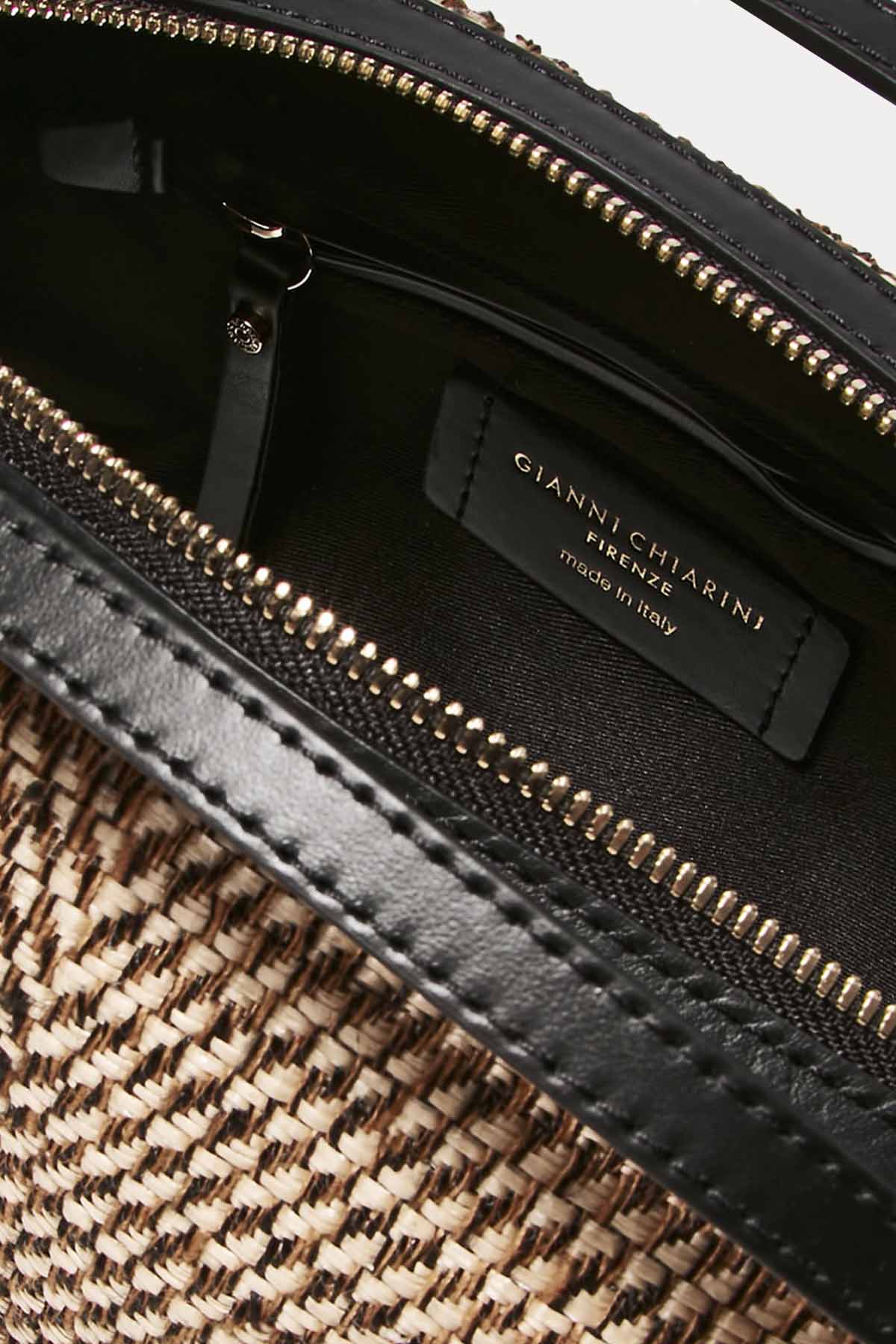 Gianni Chiarini Alifa Deri Kombinasyonlu Rafya Örgü El Çantası-Libas Trendy Fashion Store