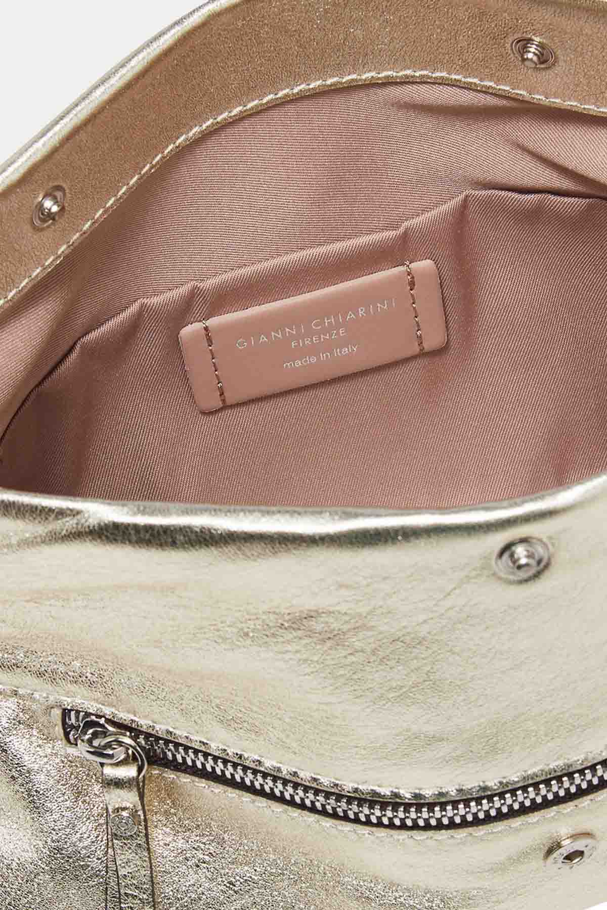 Gianni Chiarini Cherry Büzgülü Parlak Deri Clutch Çanta-Libas Trendy Fashion Store