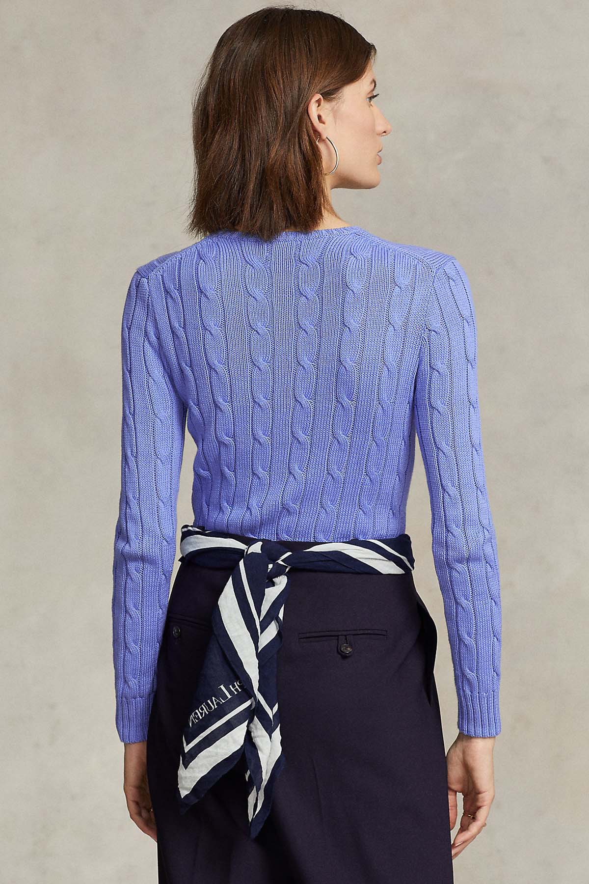 Polo Ralph Lauren Pima Cotton Slim Fit Yuvarlak Yaka Saç Örgü Triko-Libas Trendy Fashion Store