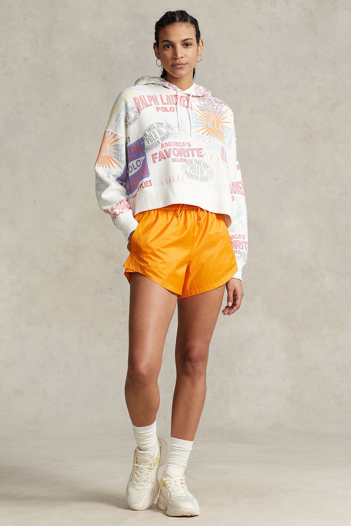 Polo Ralph Lauren Geniş Kesim Kapüşonlu Crop Sweatshirt-Libas Trendy Fashion Store