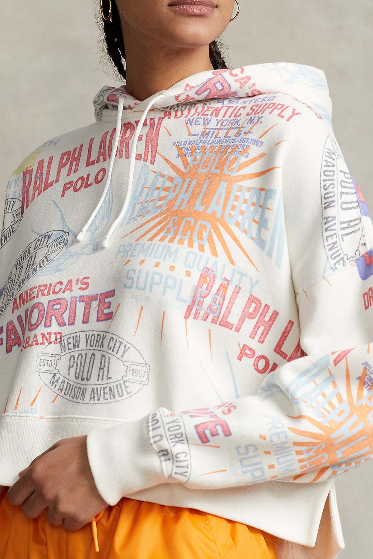 Polo Ralph Lauren Geniş Kesim Kapüşonlu Crop Sweatshirt-Libas Trendy Fashion Store