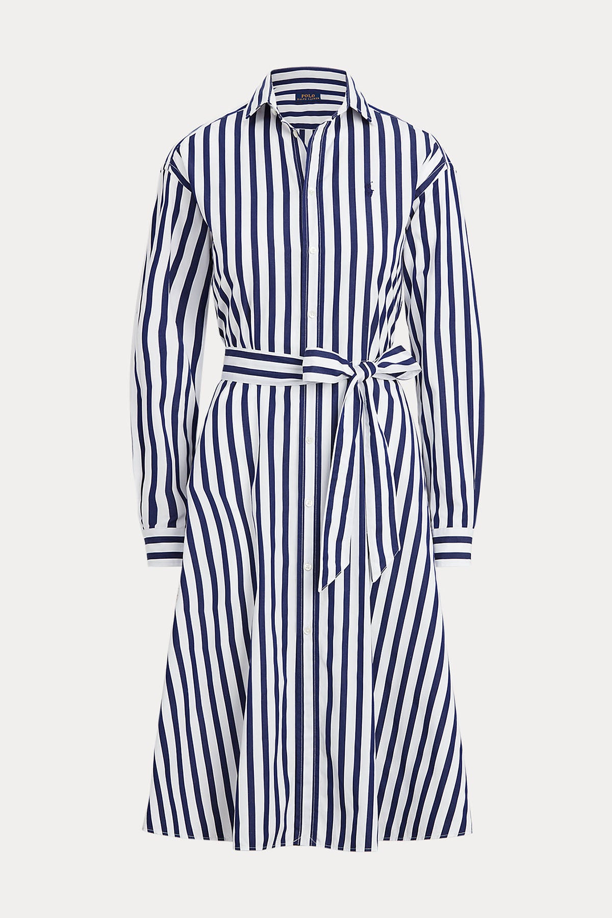 Polo Ralph Lauren Belden Kuşaklı Çizgili Midi Gömlek Elbise-Libas Trendy Fashion Store
