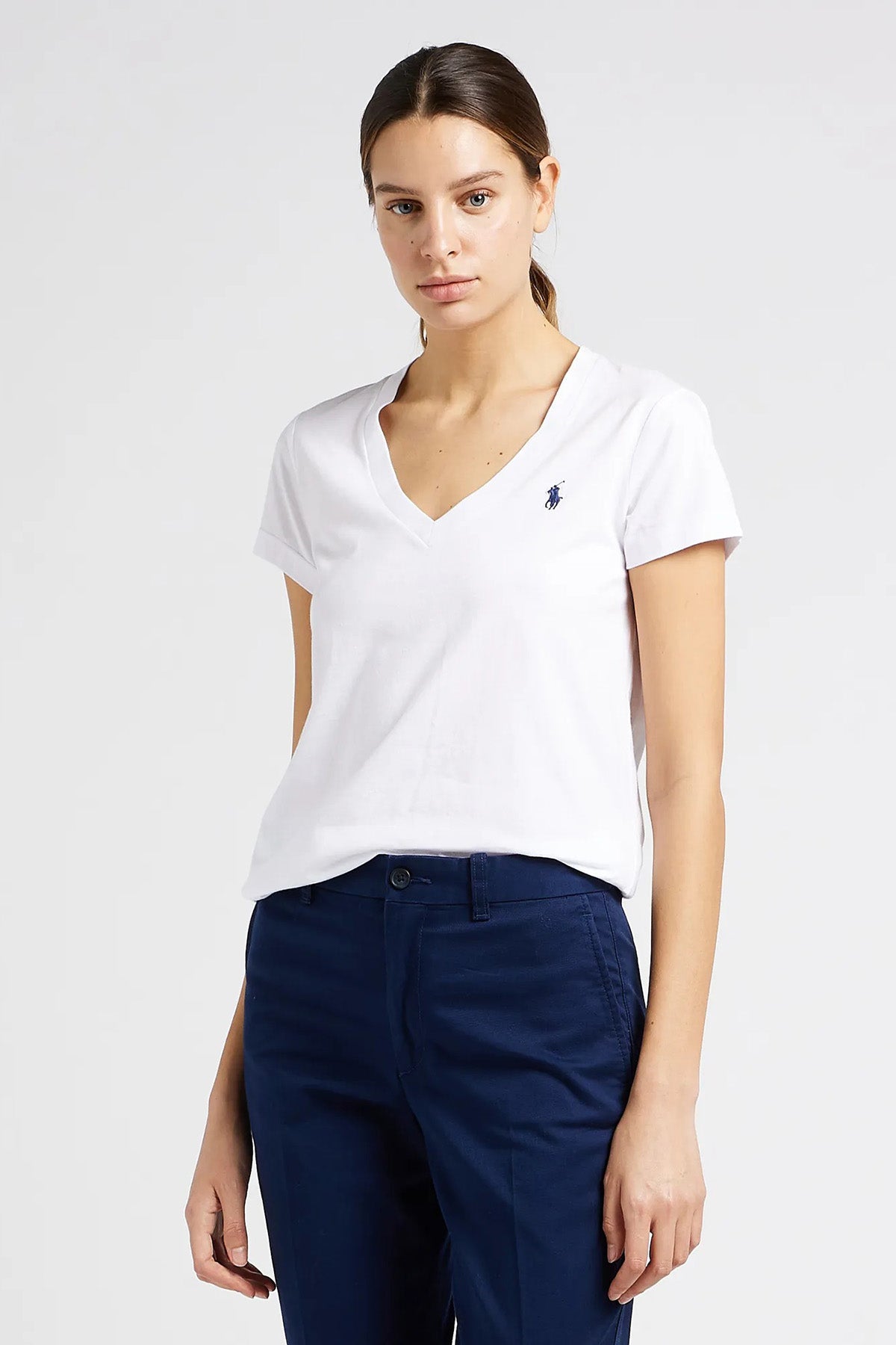 Polo Ralph Lauren Custom Fit V Yaka T-shirt-Libas Trendy Fashion Store