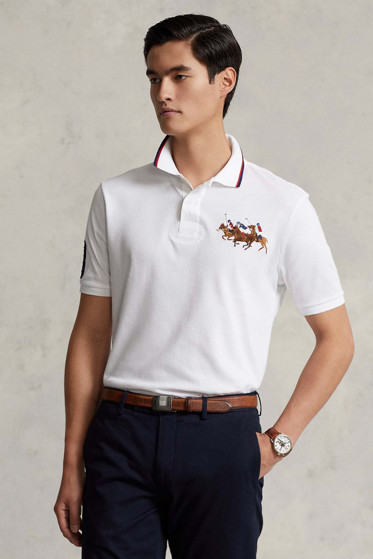 Polo Ralph Lauren Custom Fit Triple Pony Polo Yaka T-shirt-Libas Trendy Fashion Store