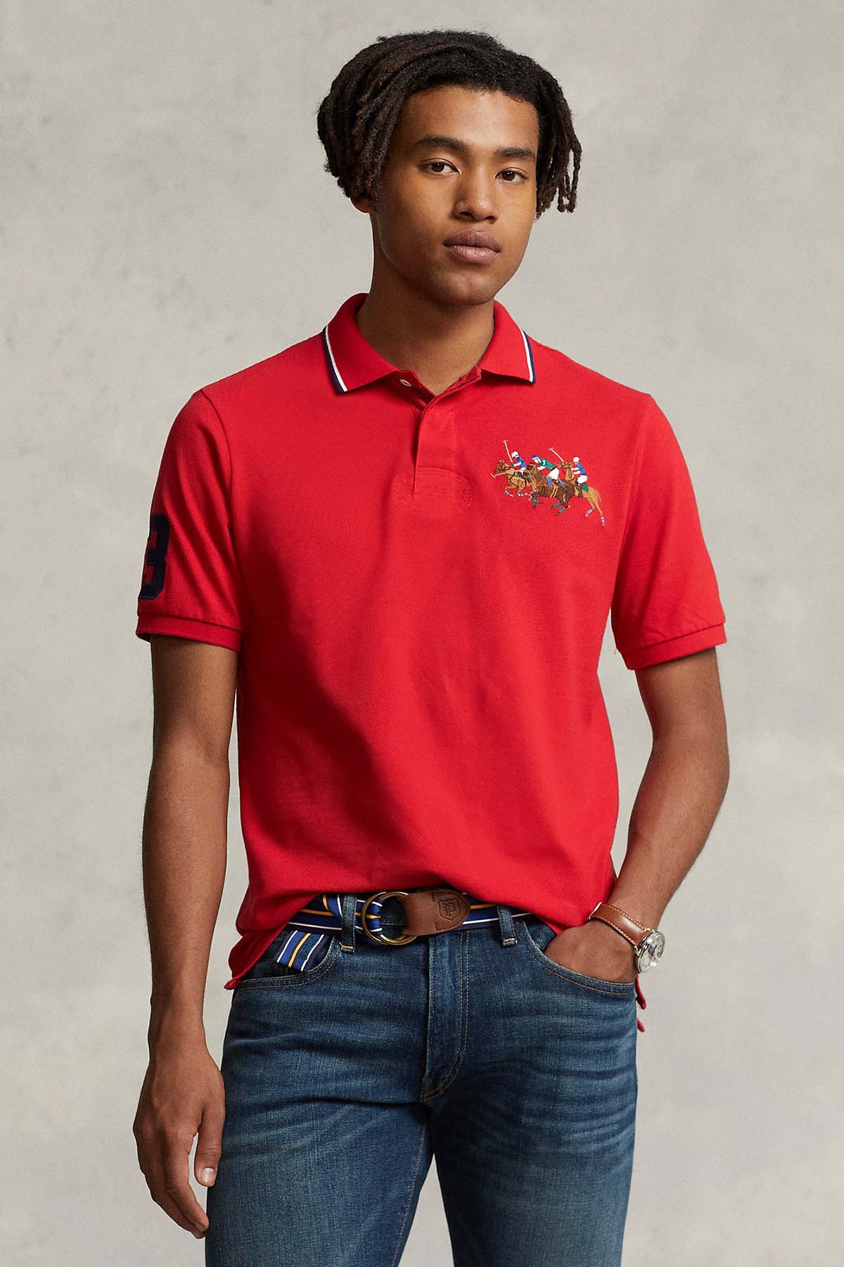 Polo Ralph Lauren Custom Fit Triple Pony Polo Yaka T-shirt-Libas Trendy Fashion Store