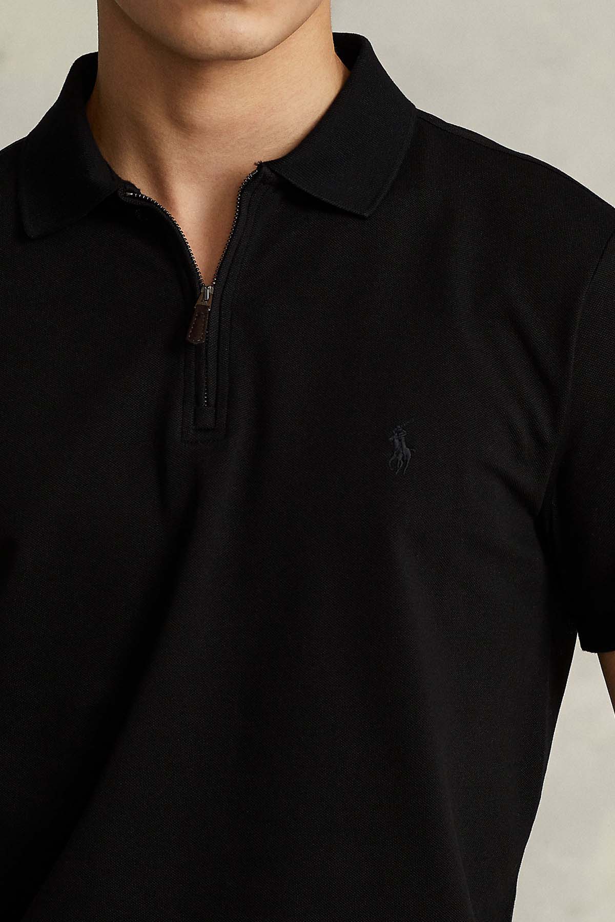 Polo Ralph Lauren Custom Slim Fit Stretch Mesh Fermuarlı Polo Yaka T-shirt-Libas Trendy Fashion Store