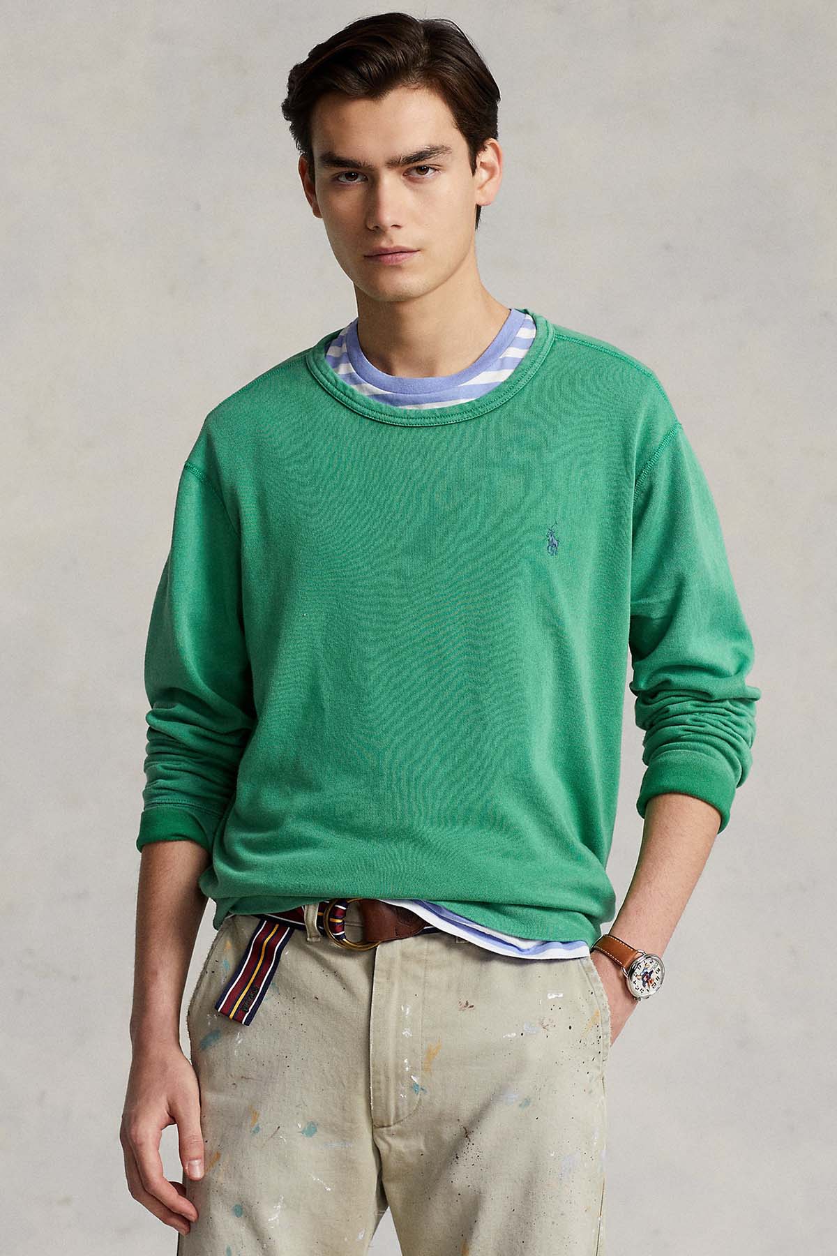 Polo Ralph Lauren Yuvarlak Yaka Yıkamalı İçi Şardonlu Sweatshirt-Libas Trendy Fashion Store