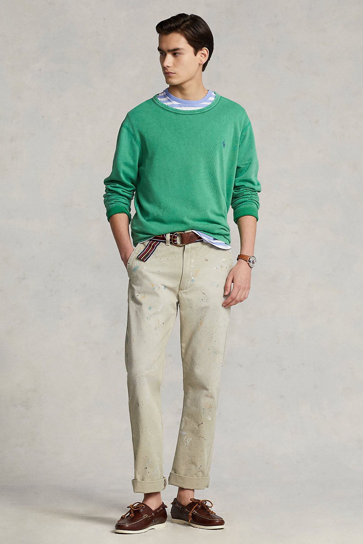 Polo Ralph Lauren Yuvarlak Yaka Yıkamalı İçi Şardonlu Sweatshirt-Libas Trendy Fashion Store