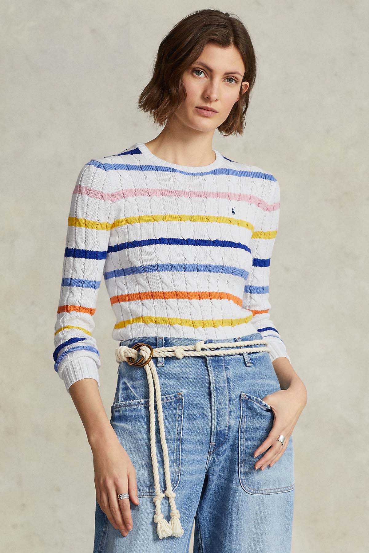 Polo Ralph Lauren Yuvarlak Yaka Saç Örgü Triko-Libas Trendy Fashion Store